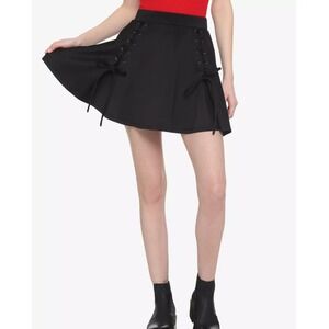 Hot Topic Black Lace Up Skater‎ Skirt Size Punk SM